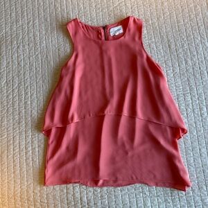 Olive & Oak Coral Sheer Sleeveless Blouse Women's Size Medium